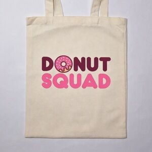 Donut Squad Canvas Tote Bag Cute Food Lover Aesthetic Market Bag Gift